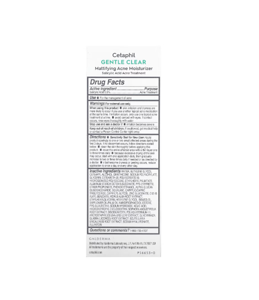 Cetaphil Gentle Clear Mattifying Acne Moisturizer 89ml